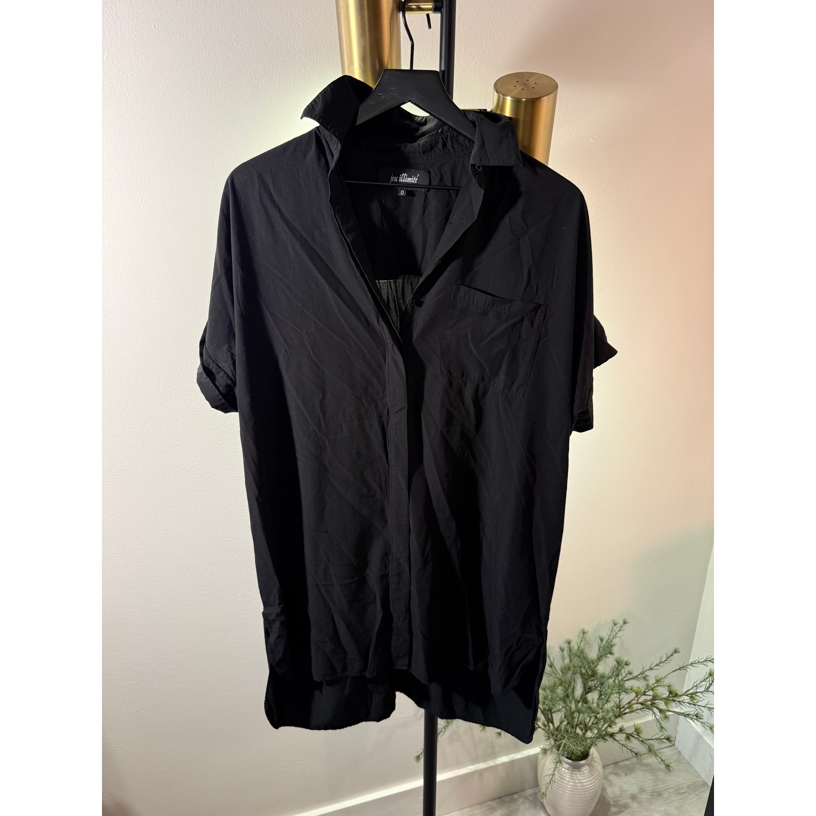 Jeu Illimite Shirtdress Classic 0 Lg Cuffed Parisian Style Minimalist Luxury Euc